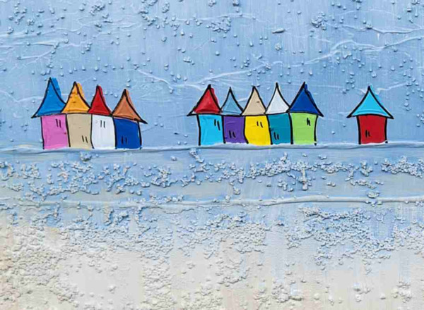 Bild ABSTRAKT in bunt aus Holz