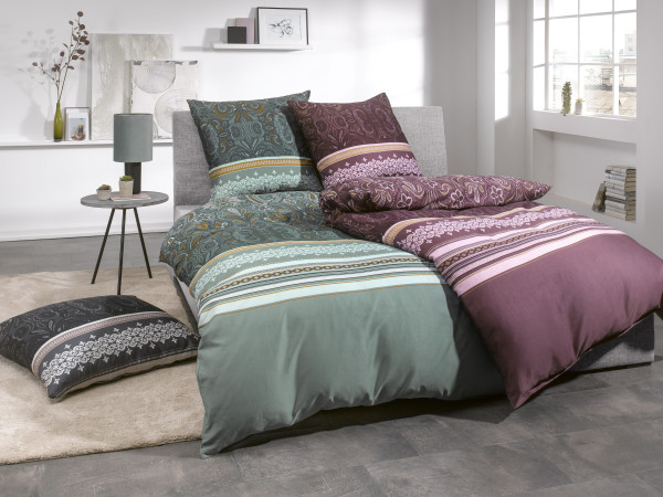 Bettwäsche KYLIE Satin in beere aus Baumwolle