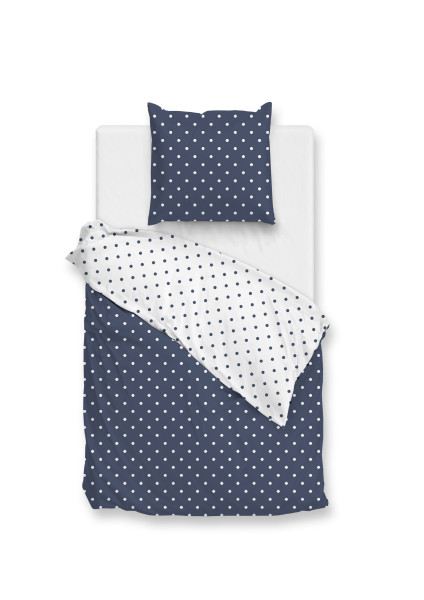 Bettwäsche PUNTA DI COTONE in blau aus Baumwolle