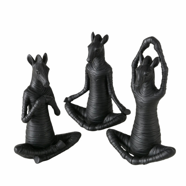 Dekofigur YOGA in schwarz aus Kunstharz