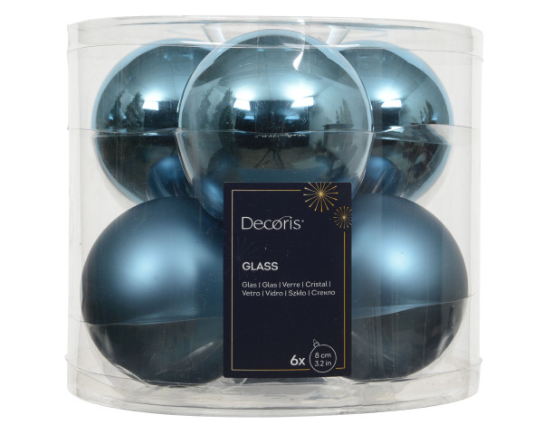 Weihnachtskugel-Box FOLKLOROBLAU in blau aus Glas