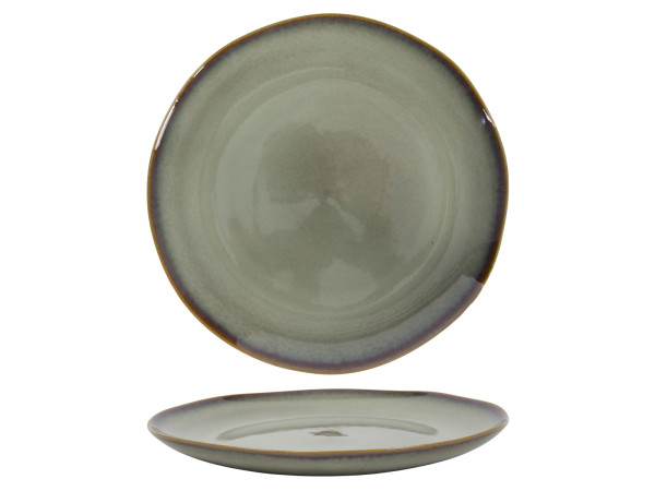 Speiseteller SEPIA grün in grün aus Steinzeug