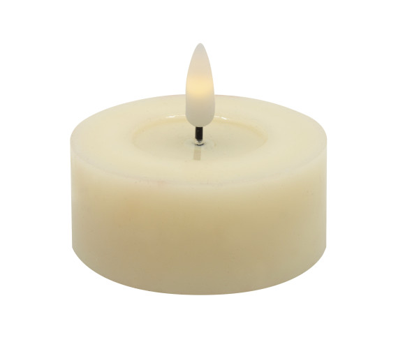 Teelicht LED 2er-Set WINTER in creme aus Wachs