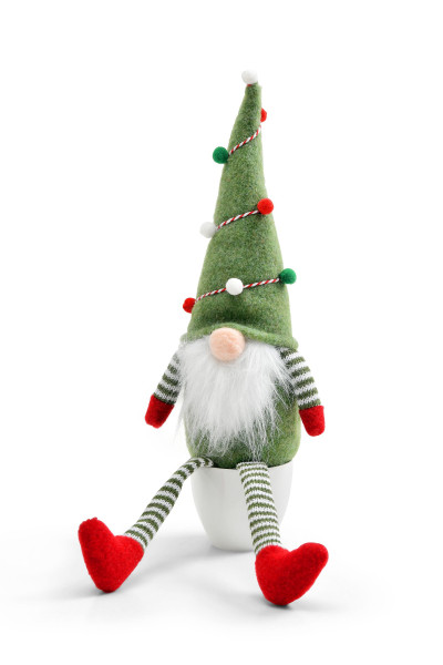 Kantenhocker WICHTEL in grün aus Polyester