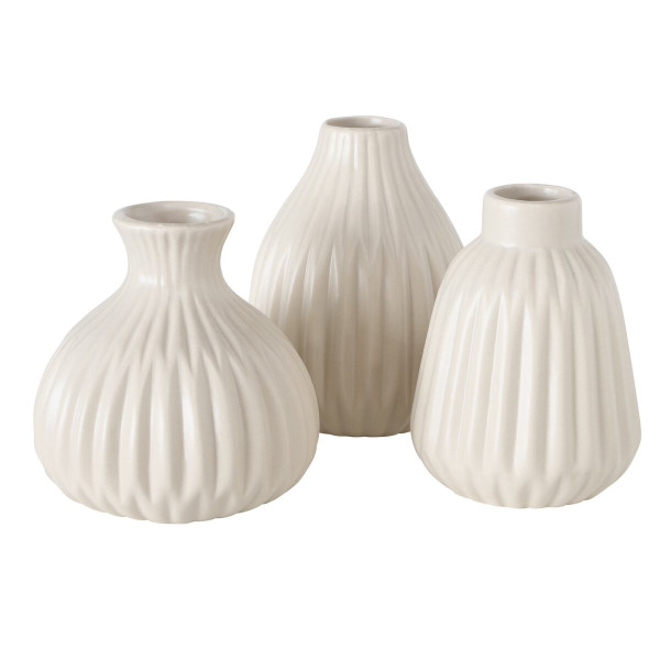 Vase ESKO in beige aus Porzellan