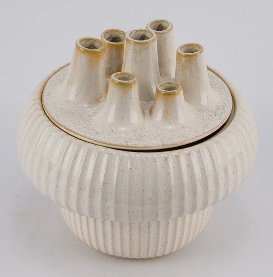 Vase in creme aus Keramik