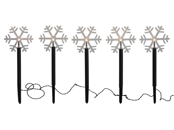 Gartenstecker-Set LED FLAKE in schwarz aus Kunststoff