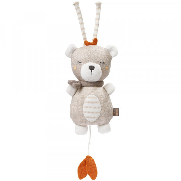 Mini-Spieluhr TEDDY in braun aus Baumwolle