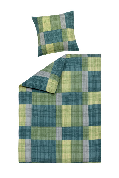Bettwäsche JOSIE Polycotton in grün aus Mischgewebe