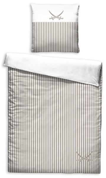 Bettwäsche SANSIBAR Satin in taupe aus Baumwolle