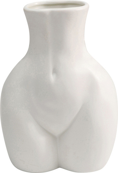 Vase Donna in weiß aus Keramik