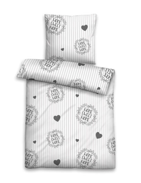Bettwäsche Mikrofaser in grau aus Polyester