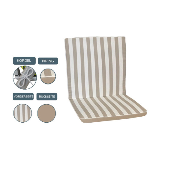 Gartenauflage Niedriglehner in taupe aus Kunststoff