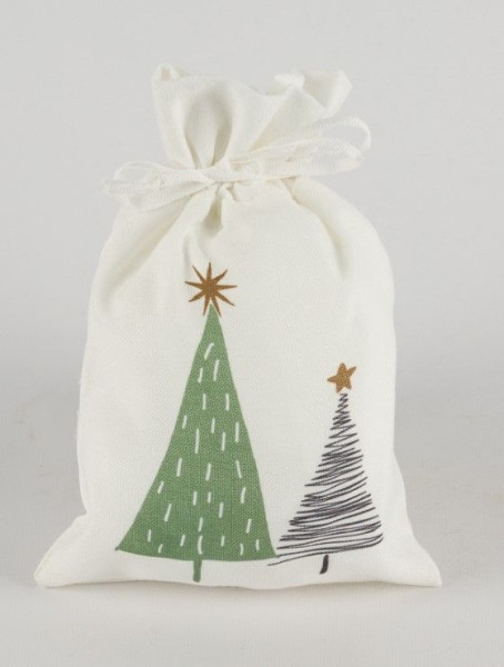 Geschenkbeutel Tanne in weiß aus Stoff