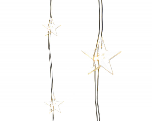 Lichterkette LED STAR in silberfarben aus Metall