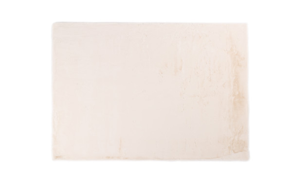 Teppich PLUSH rund weiß in weiß aus Polyester