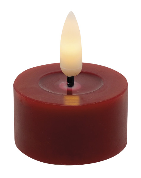 Teelicht LED 2er-Set WINTER in rot aus Wachs