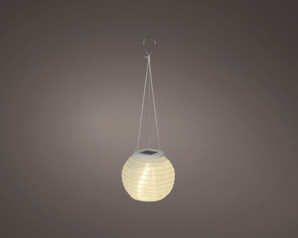 Laterne SOLAR LAMPION in weiß aus Nylon