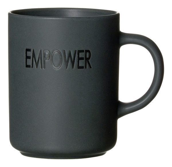 Henkelbecher EMPOWER in grau aus Porzellan