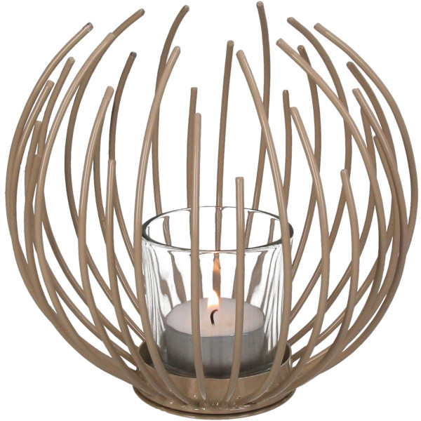 Kerzenhalter in beige aus Eisen