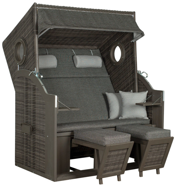 Strandkorb WAVE XL in grau aus Pinie