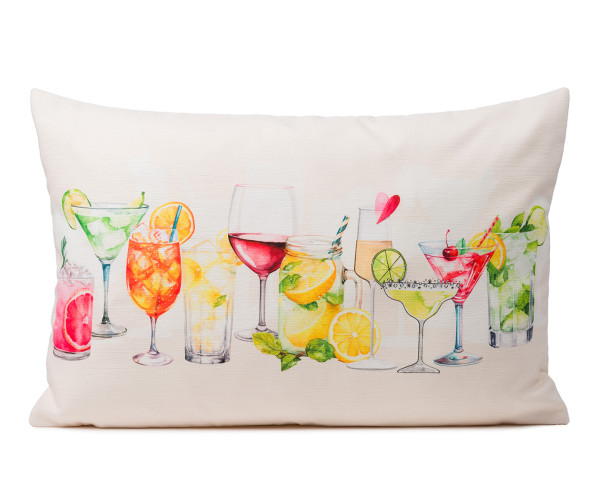Kissenhülle COCKTAILS in rot aus Polyester