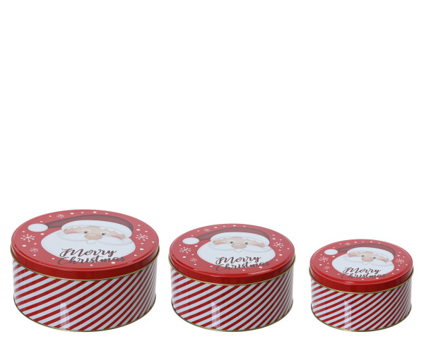 Gebäckdose SANTA groß in mehrfarbig aus Metall