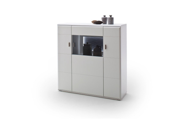 Highboard HARPER MULAN in weiß aus Dekor