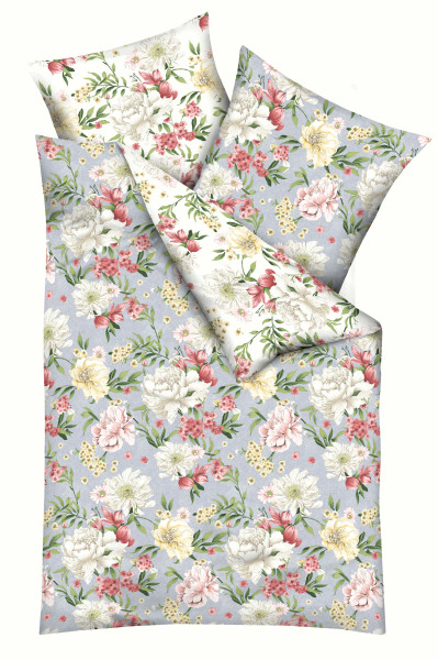 Bettwäsche FLIRTATION Satin in taubenblau aus Baumwolle