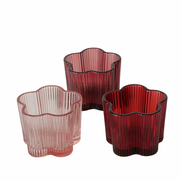 Teelichthalter FIONA in mehrfarbig aus Glas
