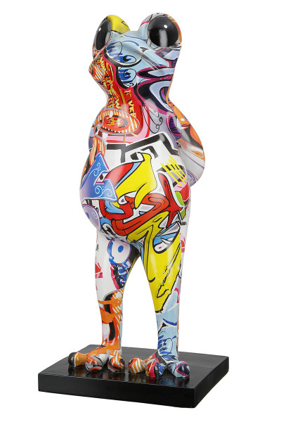 Figur FROSCH STREET ART in mehrfarbig aus Kunstharz