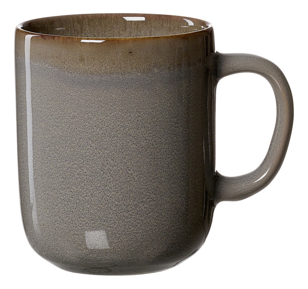 Henkelbecher MALAGA in grau aus Steingut