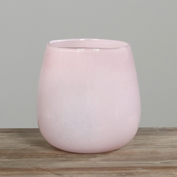 Vase in rosa aus Glas