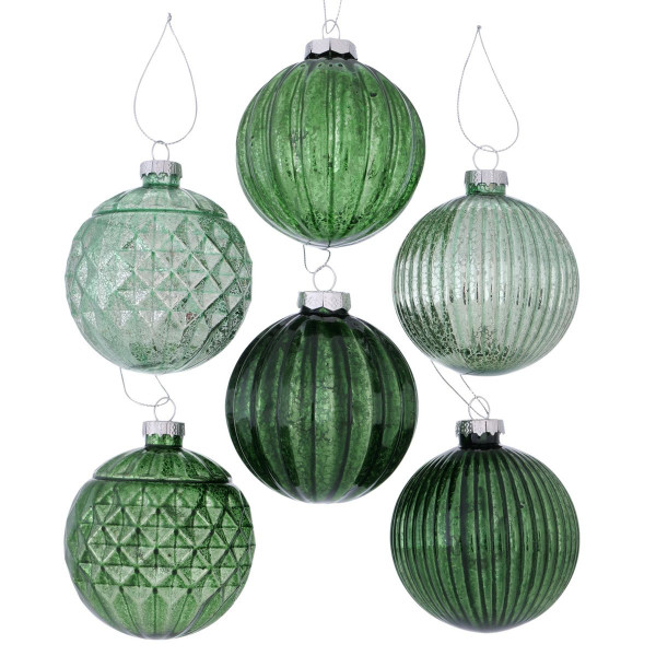 Weihnachtskugel BELANO in grün aus Glas