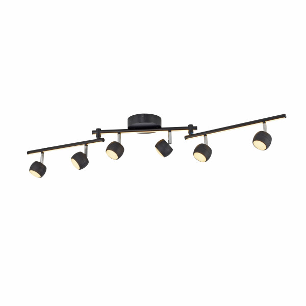 Deckenspot JARIK LED 6-flammig in schwarz aus Aluminium