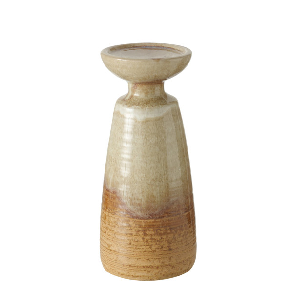 Kerzenleuchter ELIKIA in beige aus Porzellan