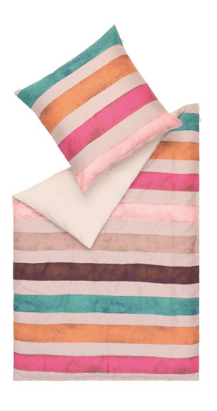 Bettwäsche Satin FLOW in rose aus Baumwolle