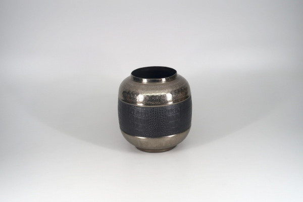 Vase KROKO in schwarz aus Aluminium