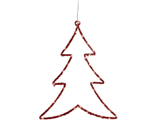 Dekoobjekt LED BAUM rot in rot aus Metall