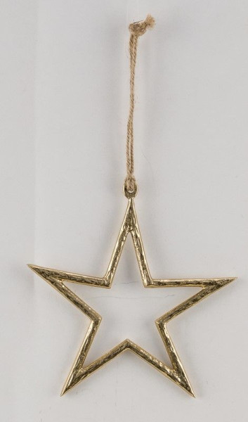 Christbaumschmuck Hänger Stern in goldfarben aus Aluminium