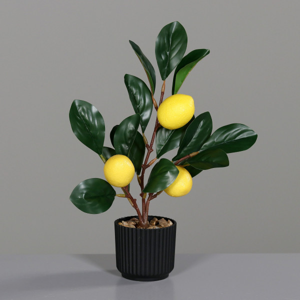 Kunstpflanze Zitronenbaum in grün/gelb aus Kunststoff