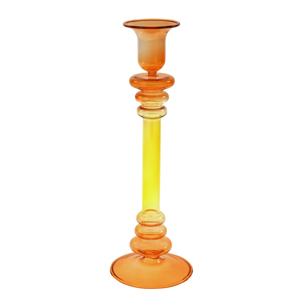 Kerzenhalter CARA in gelb/orange aus Glas
