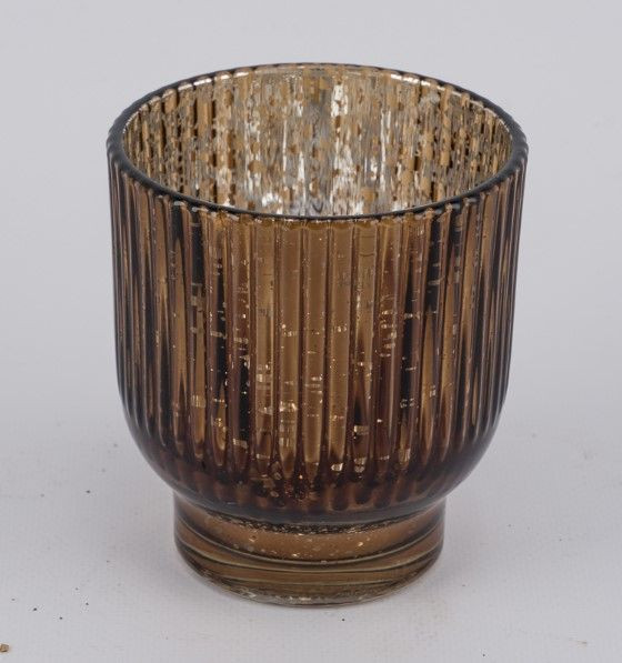Teelichthalter in braun aus Glas