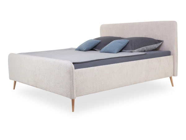 Bettgestell PAKYA in stone aus Stoff