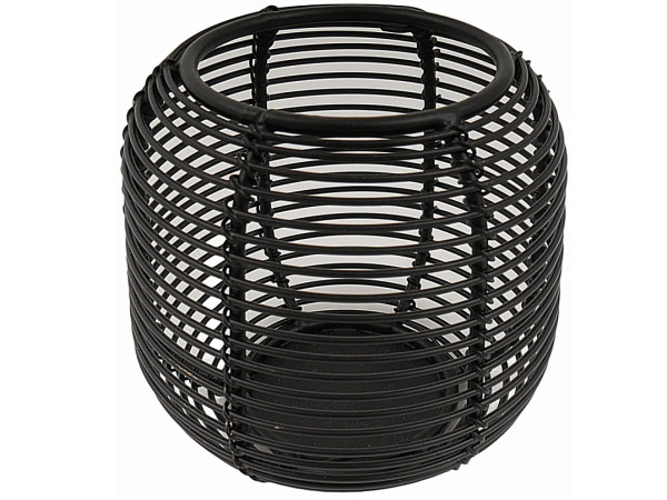 Windlicht IRON in schwarz aus Eisen