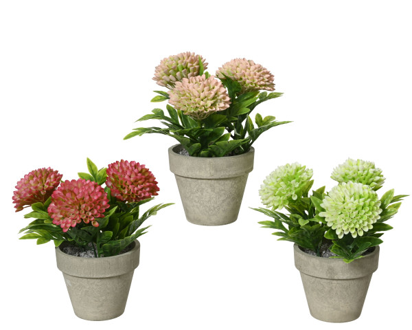 Kunstpflanze CHRYSANTHEME in mehrfarbig aus Kunststoff