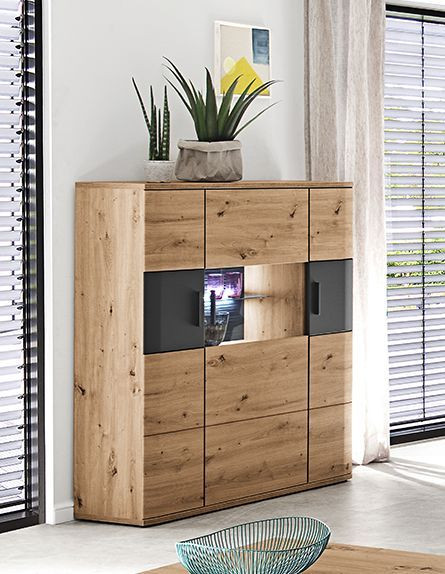 Highboard HARPER MADANG in Balkeneiche aus Dekor