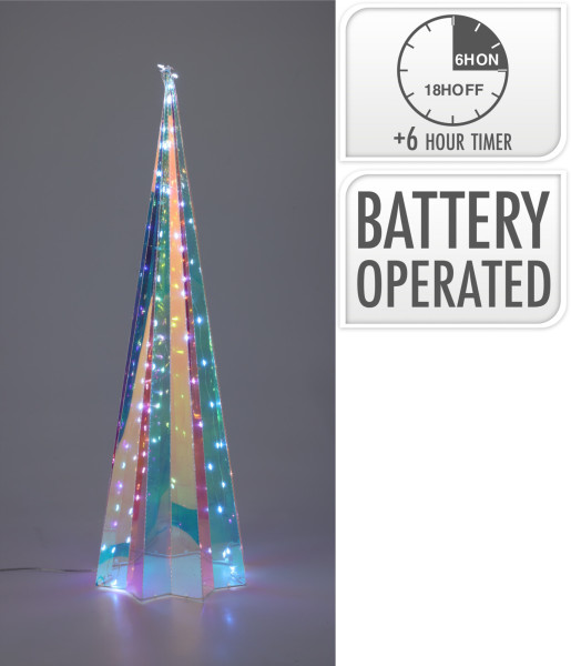 Dekoobjekt LED PYRAMIDE in mehrfarbig aus Materialmix
