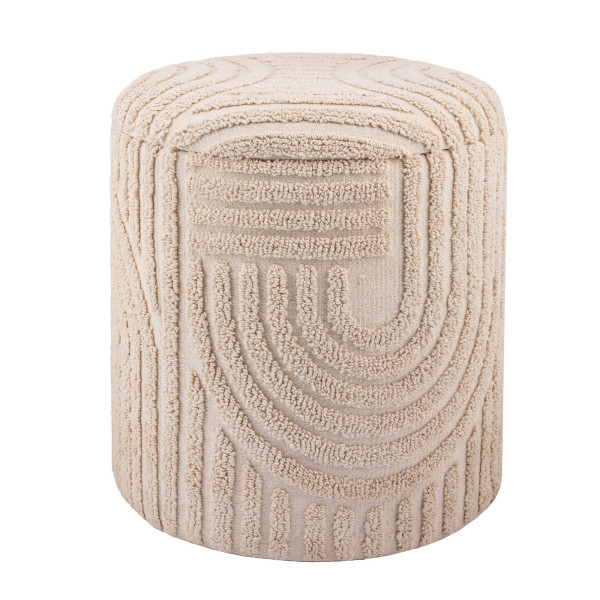 Hocker in beige aus Baumwolle