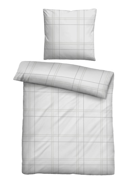 Bettwäsche Satin in grau aus Baumwolle